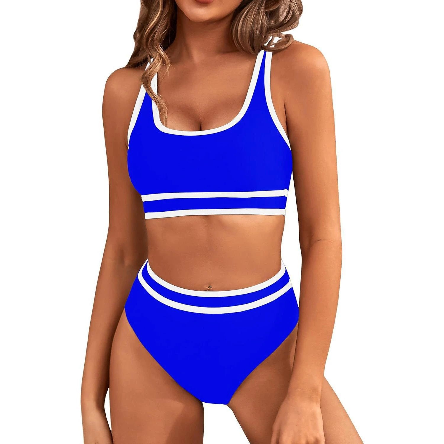 Bikini Tight-fitting Solid Color Swimsuit For Women by GJG Denim