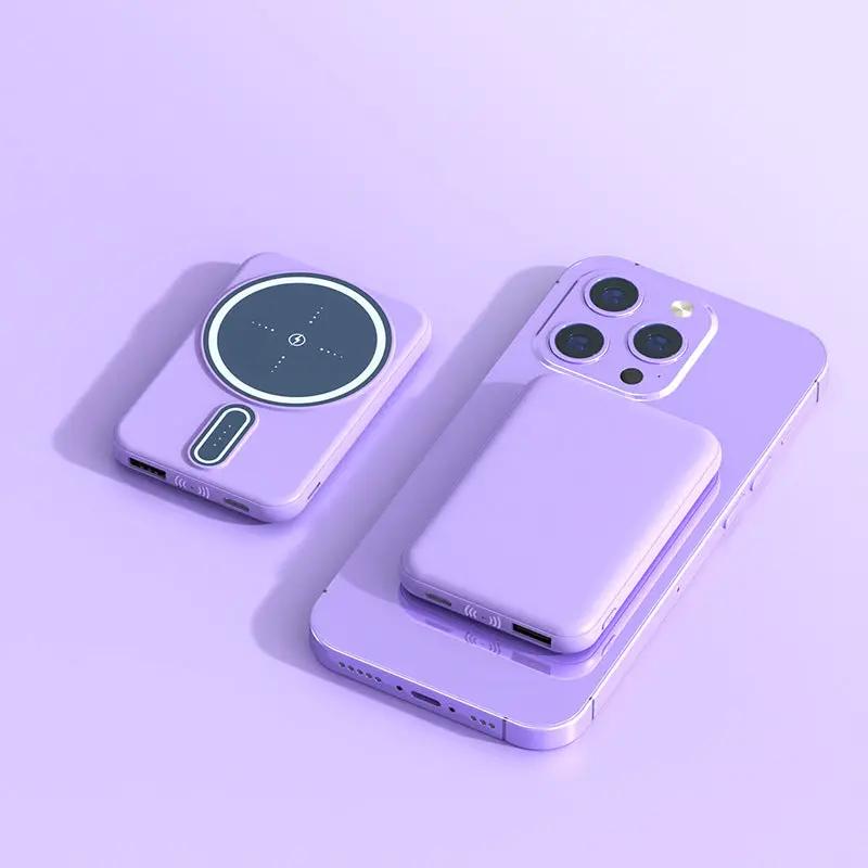Magnetic Suction Charging Bank Wireless Charging Bank Mobile Power Supply by GJG Denim
