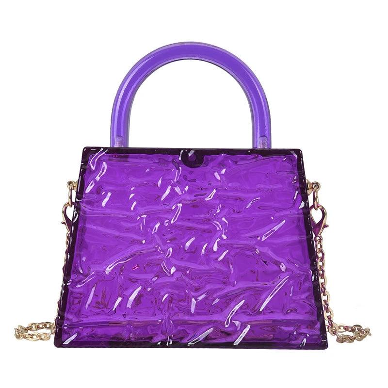 Super Mini Transparent Chain Small hand Bag Lipstick Bag Headphone Bag Women by GJG Denim