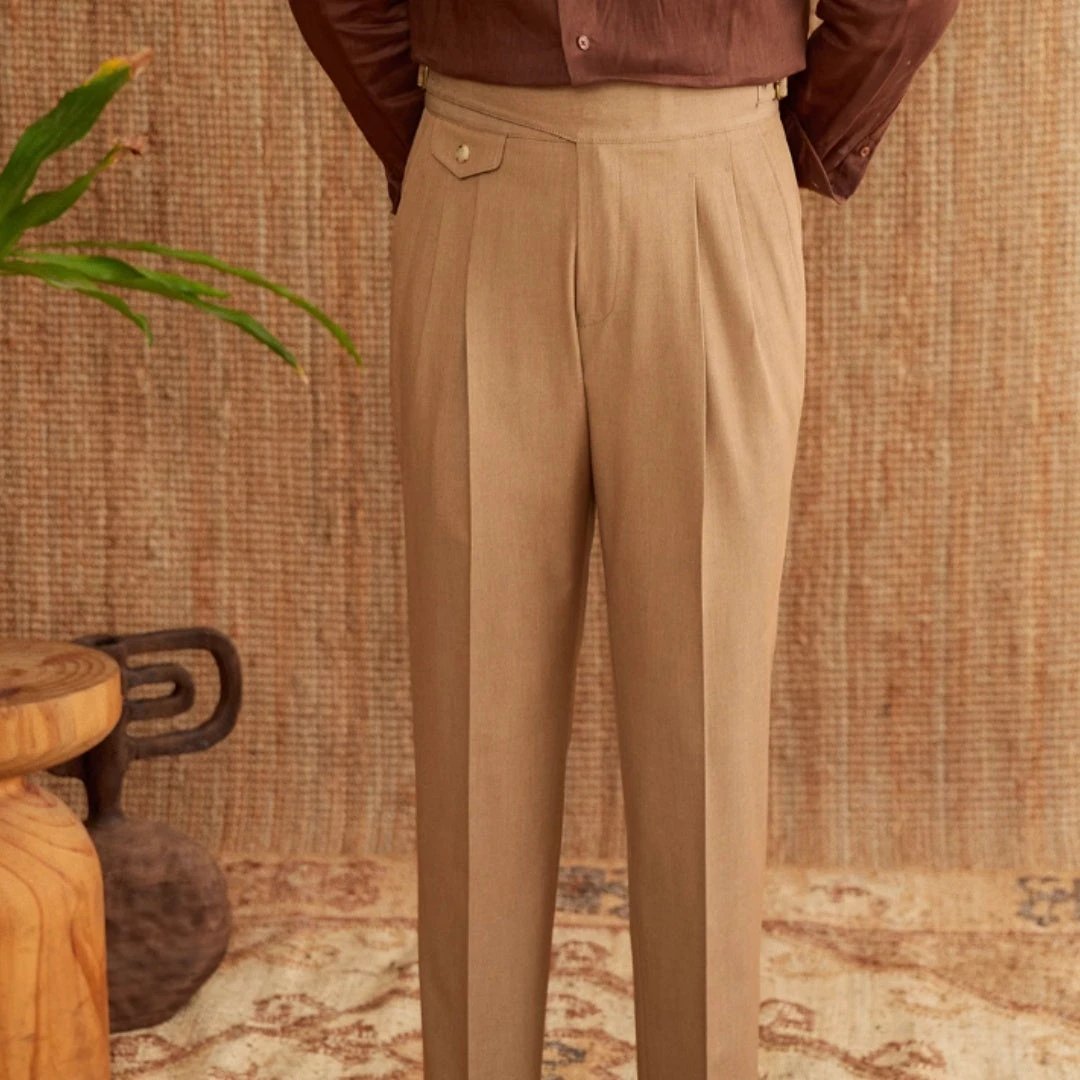 Men's Commuting Italian Style Business Wrinkle Resistant Casual Pants by GJG Denim