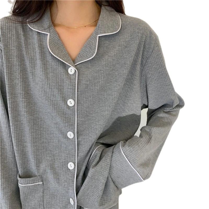 Japanese Pajamas Women Ins Sweet And Simple Homewear Suit by GJG Denim