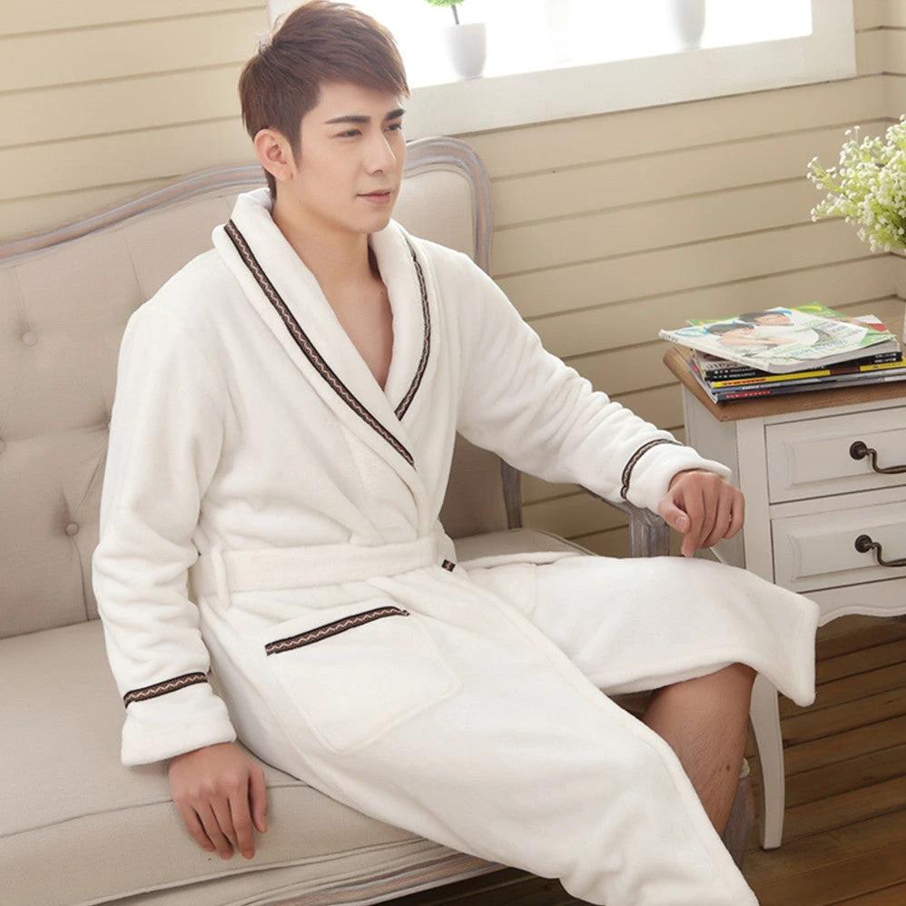 Men's Fleece Robe by GJG Denim