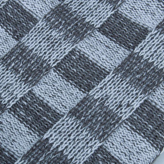 Men's Knitted Wool Plus Velvet Warm Contrast Color Small Square Beanie by GJG Denim