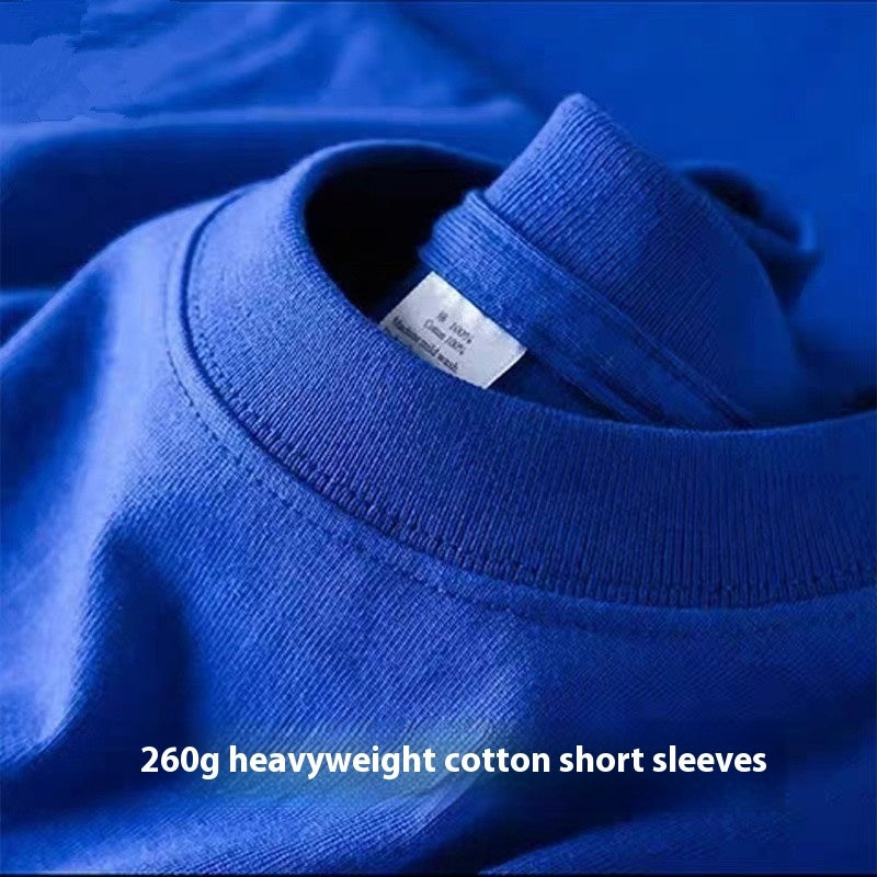 Loose Half Sleeve American Small Neckline Bottoming Shirt by GJG Denim