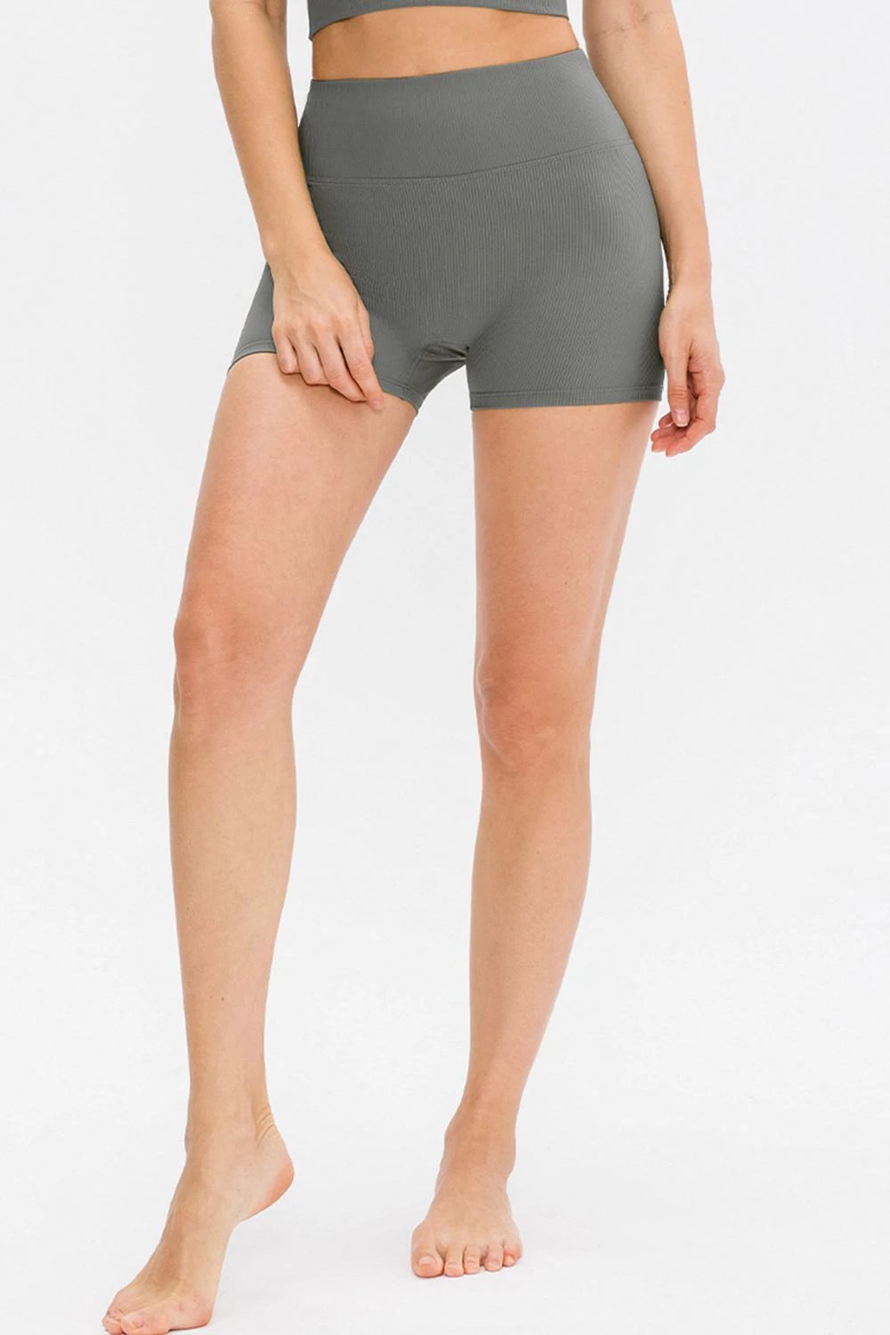 Slim Fit Wide Waistband Sports Shorts by Lady Ros