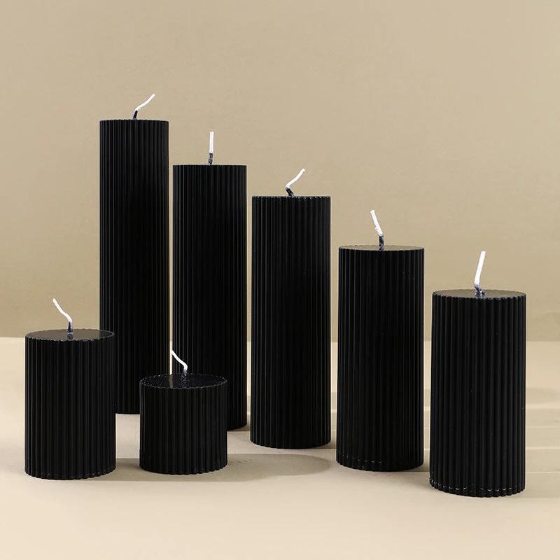 Black Cylinder Aromatherapy Soy Candles by GJG Denim