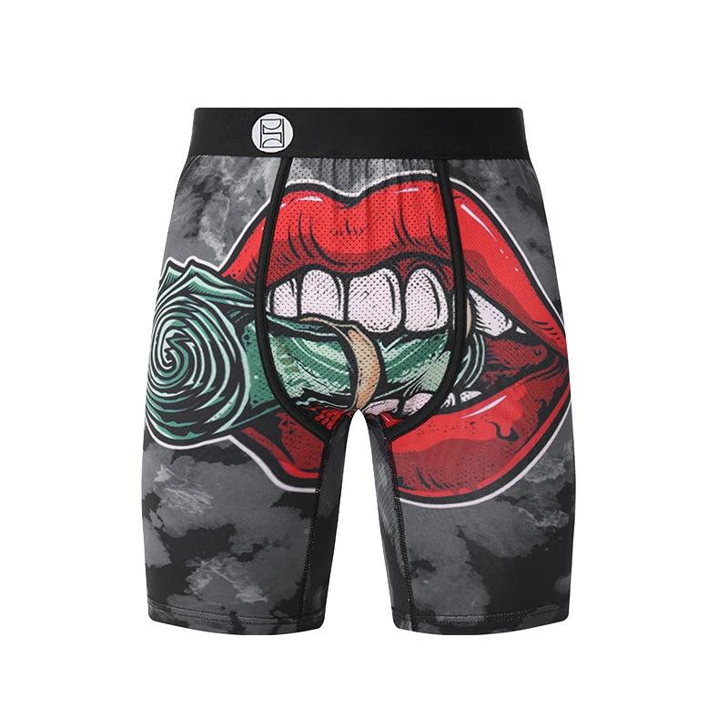 Cartoon Printed Quick-dry Men's Sports Fitness Extended Underwear by GJG Denim
