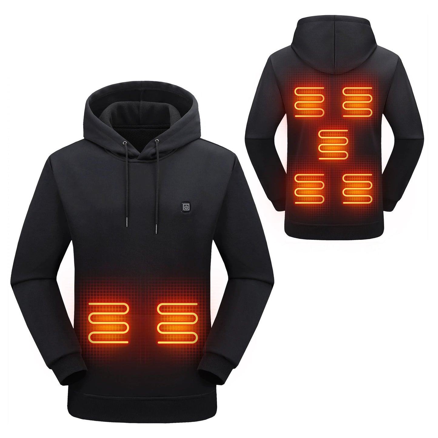 Men's Thermal Electric-Heated Hoodie With A 9-Zone Heating System by GJG Denim