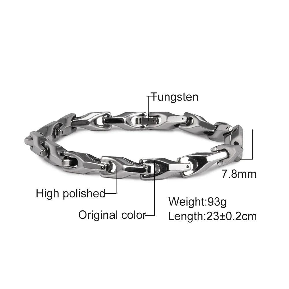 Fashion Polished Solid Color Tungsten Steel Bracelet For Men by GJG Denim