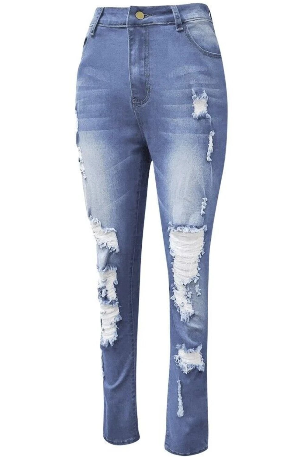 Full Size Distressed Skinny Jeans Plus Size by Lady Ros