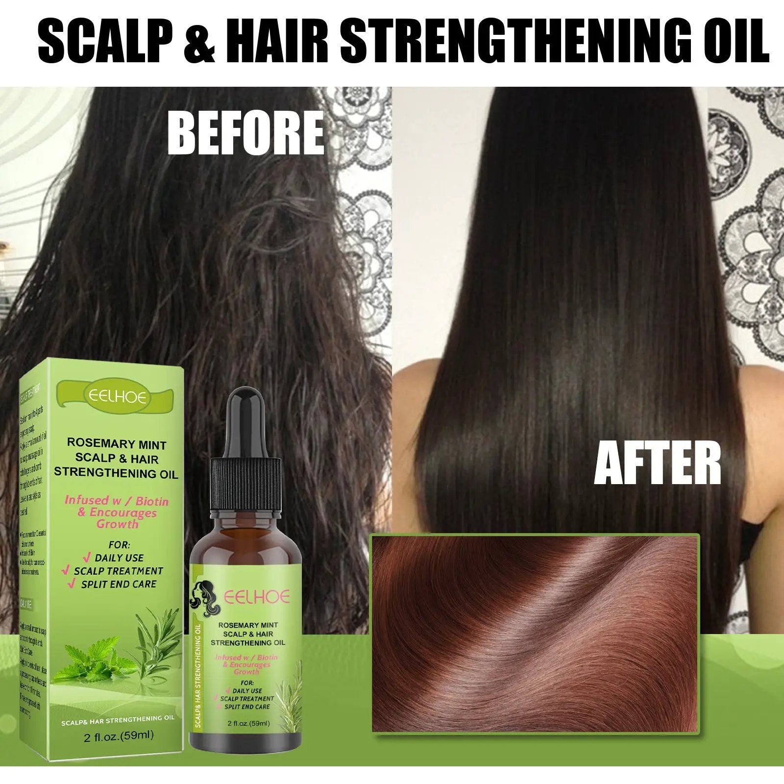 Rosemary Mint Hair Growth Fluid Scalp Massage by GJG Denim