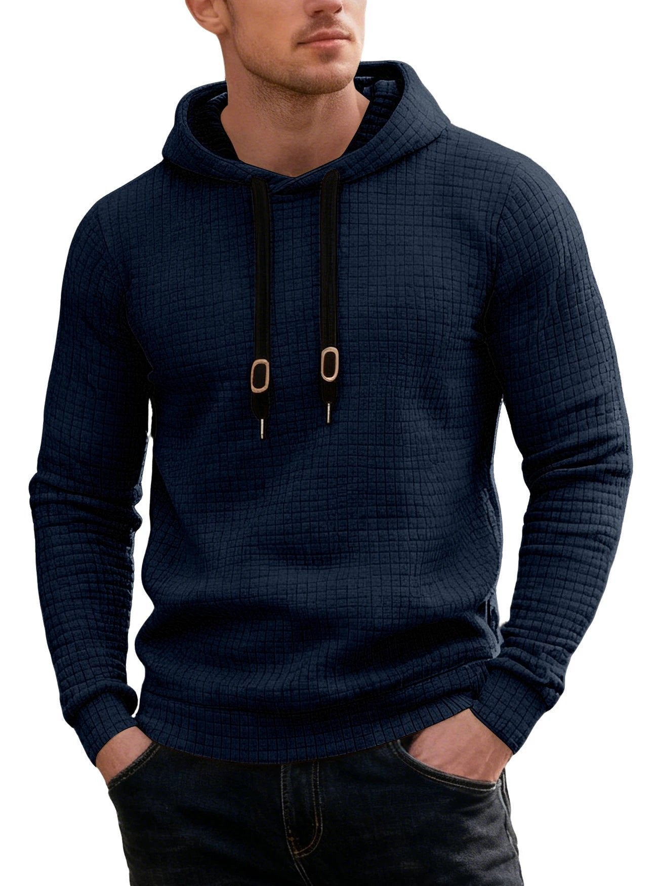 Men's Casual Long-sleeved Hooded Sweatshirt by GJG Denim