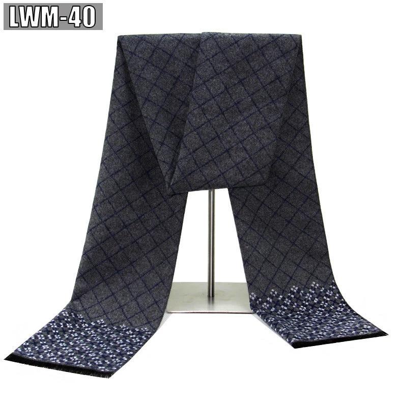 Men's Cashmere Autumn And Winter Business Plaid Scarf