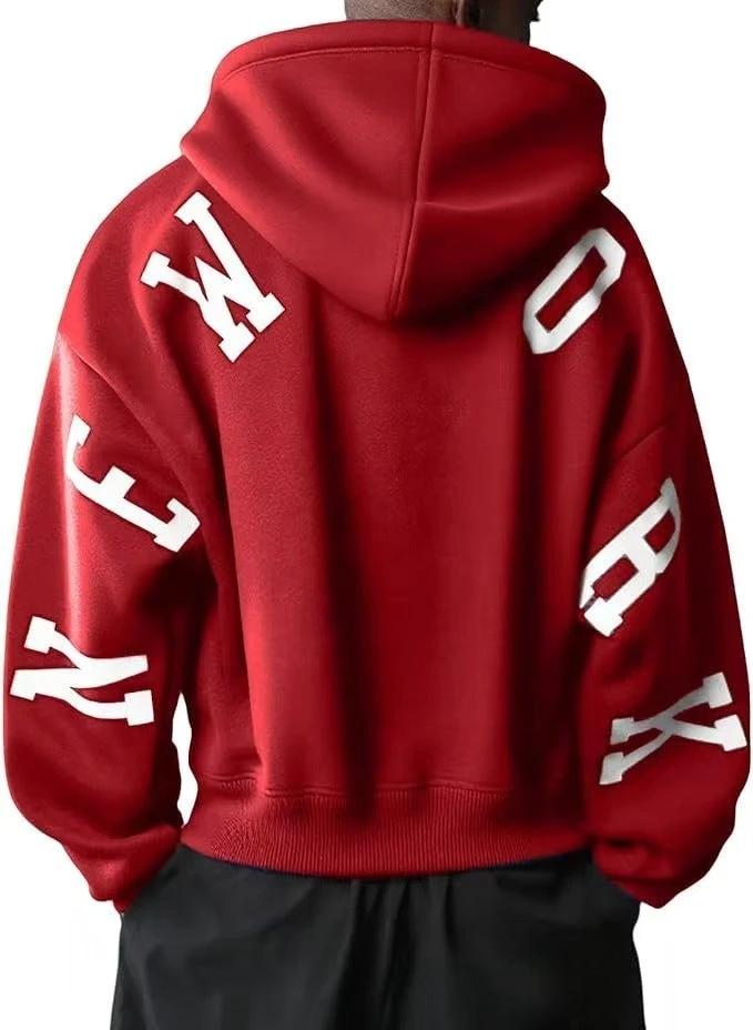 Fashion Printed Thickening All-match Long Sleeve Loose Hooded Sweater For Women by GJG Denim