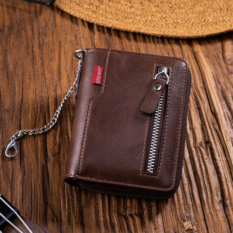 Multiple Card Slots Large Capacity Two-fold Zipper Cash And Card Wallet by GJG Denim