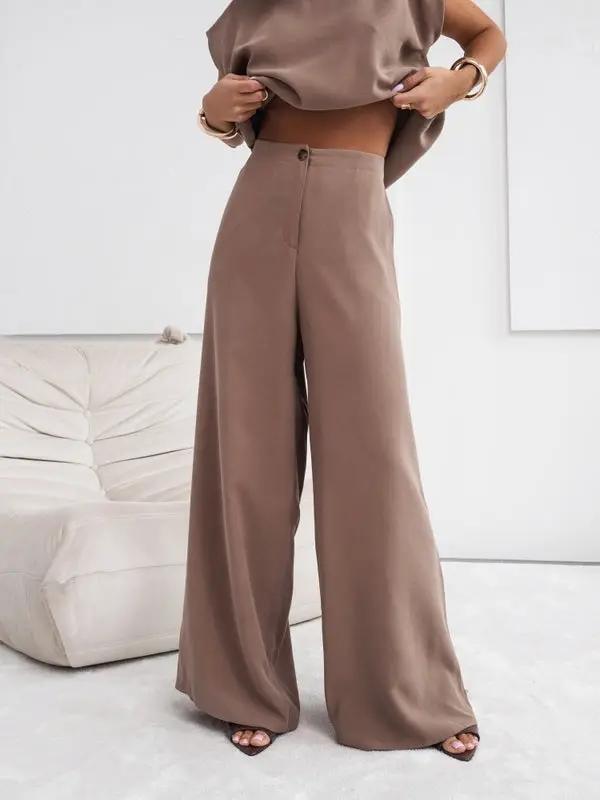 2 Piece Casual Set Short Sleeve T-Shirt Vest Loose Wide Leg Pants Seasonal Comfort by GJG Denim