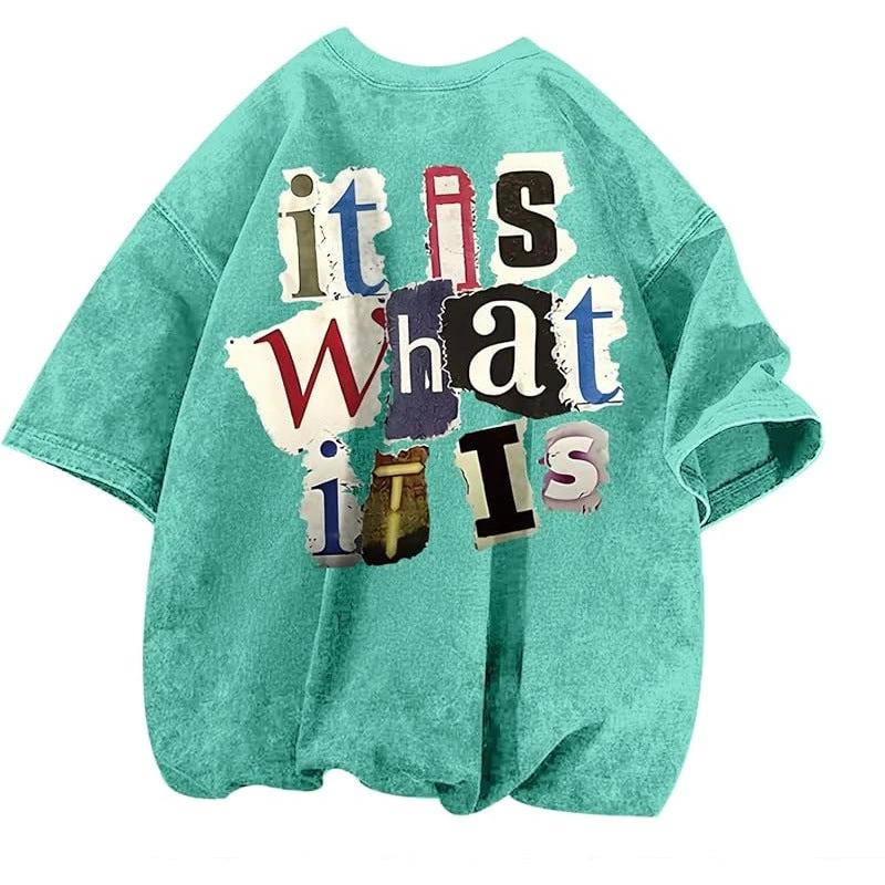 Men's " It Is What It Is" Vintage Oversized T-Shirt by GJG Denim