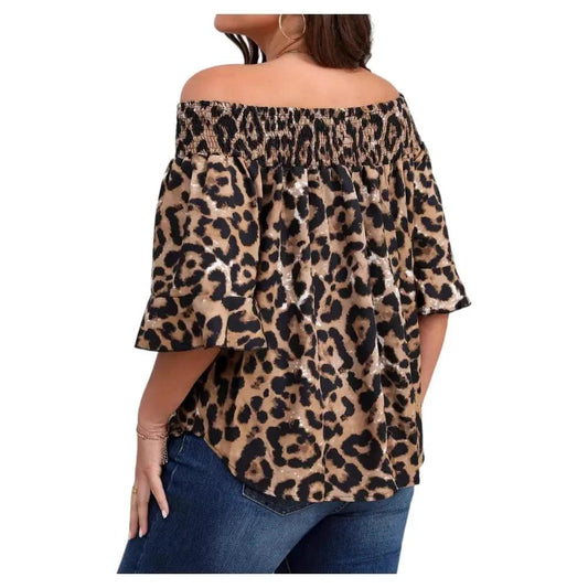 Womens Loose-fit Leopard-print Shirt by GJG Denim