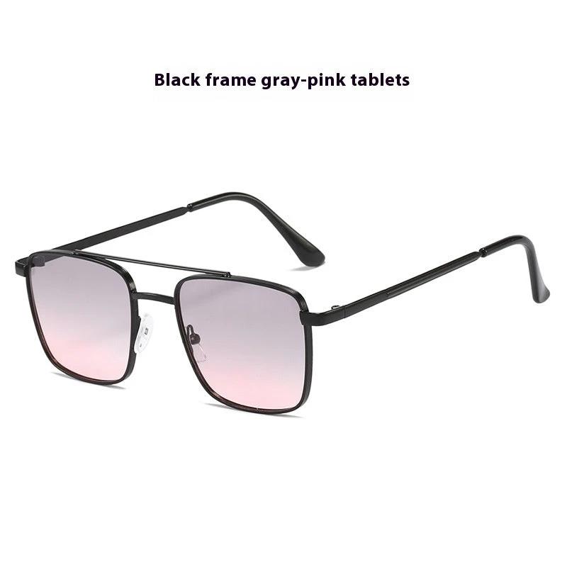 Men's Square Metal UV-proof Sunglasses by GJG Denim