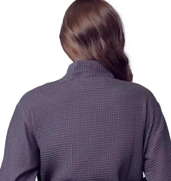 Knee-Length Waffle Kimono Robe for Women by Lotus Linen