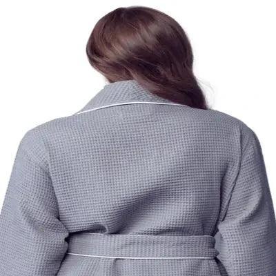 Women’s Waffle Piping Bathrobe – Lightweight Spa-Style Comfort by Lotus Linen
