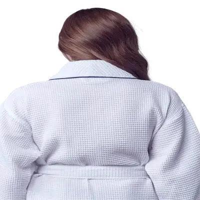 Women’s Waffle Piping Bathrobe – Lightweight Spa-Style Comfort by Lotus Linen