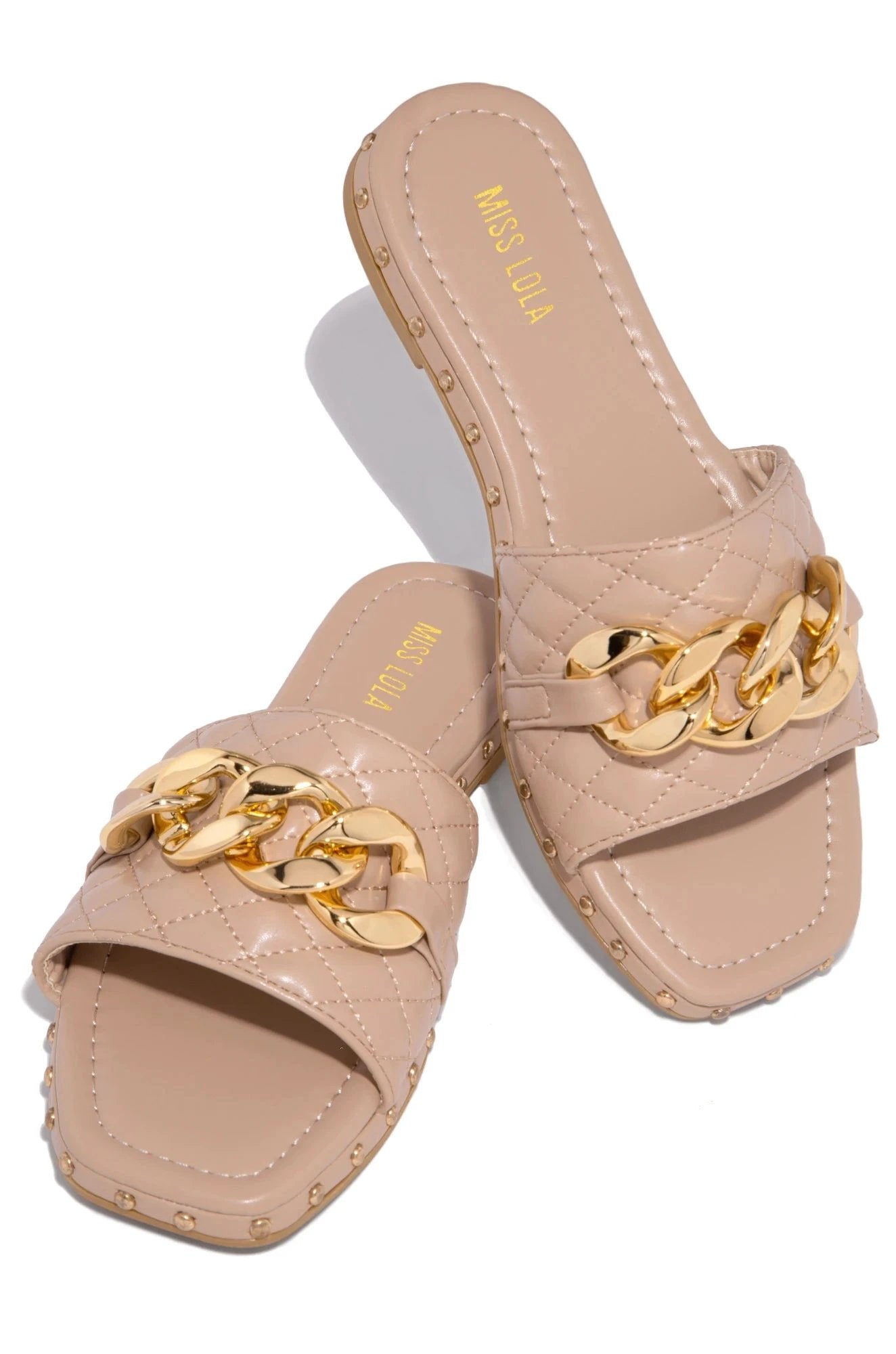 Women's Fish Mouth Chain Flat Sandals by GJG Denim