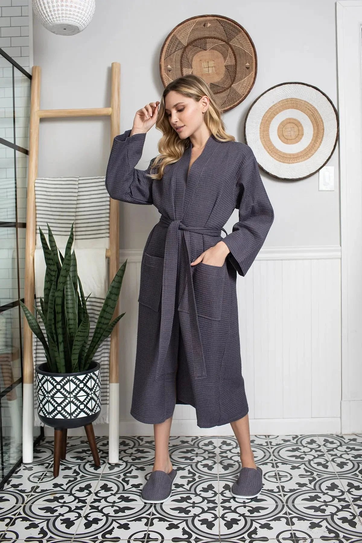 Waffle Robe Womens – Lightweight, Quick-Dry Spa Comfort by Lotus Linen