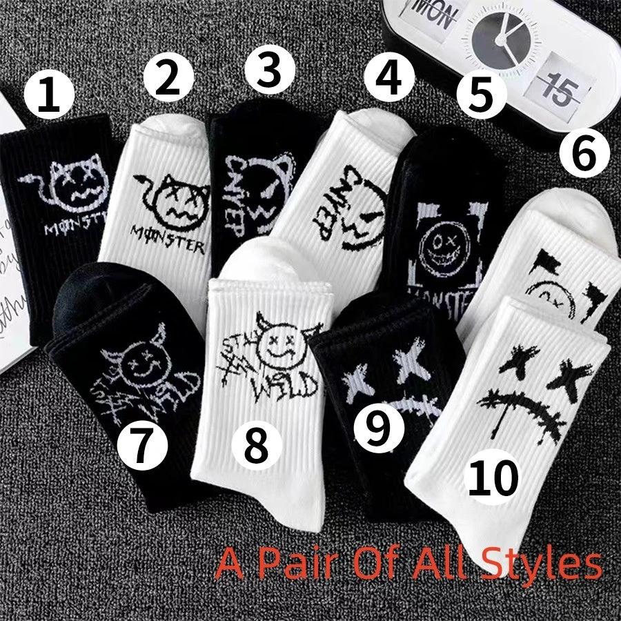 Men's Black And White Socks by GJG Denim