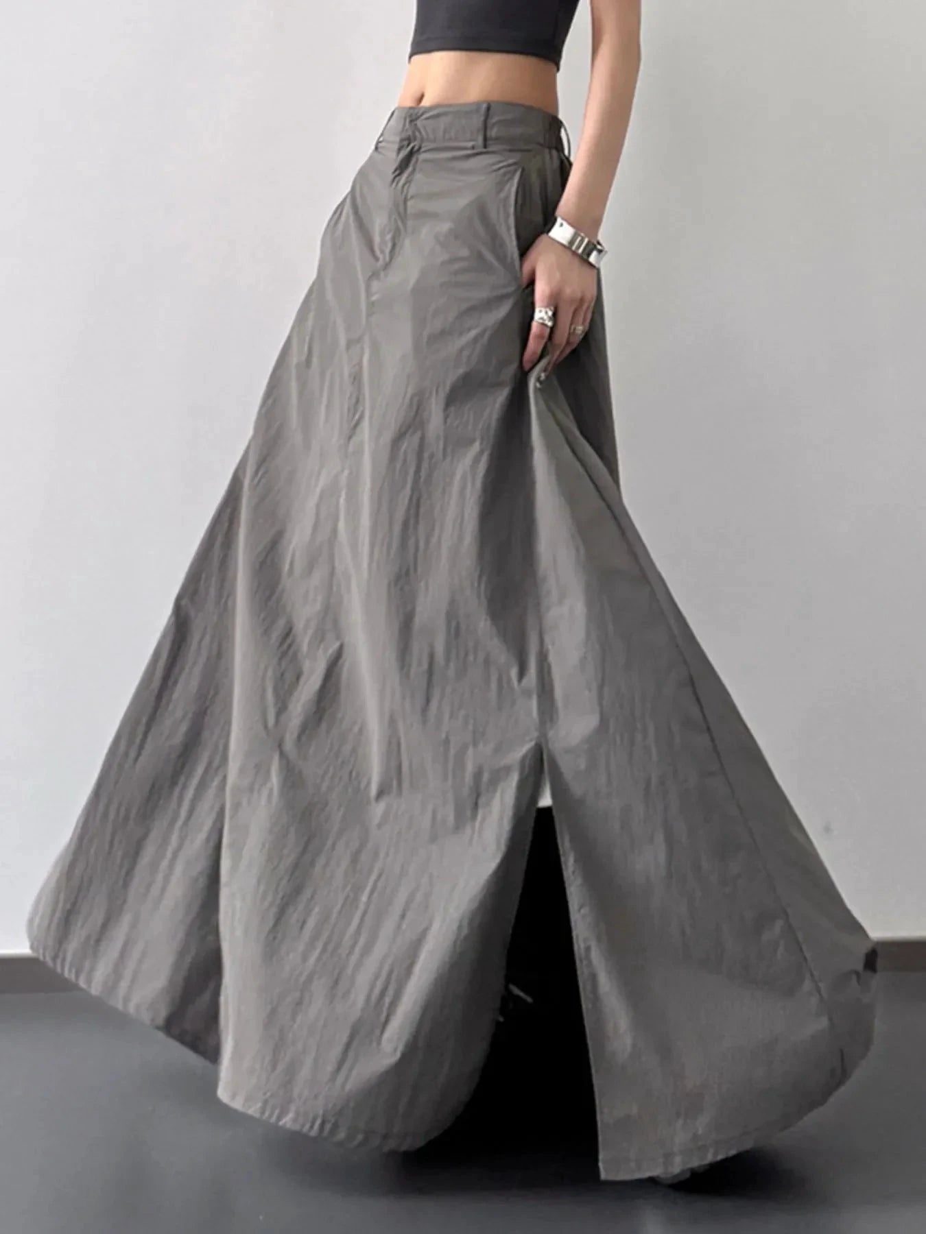 High Waist Slit Maxi Skirt by Lady Ros