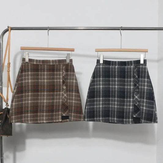 Irregular High-waisted A-line Skirt For Women by GJG Denim