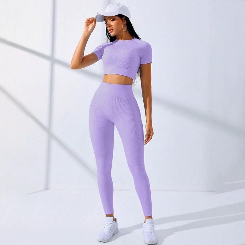Yoga Clothes Suit Sports High Waist Workout Clothes by GJG Denim