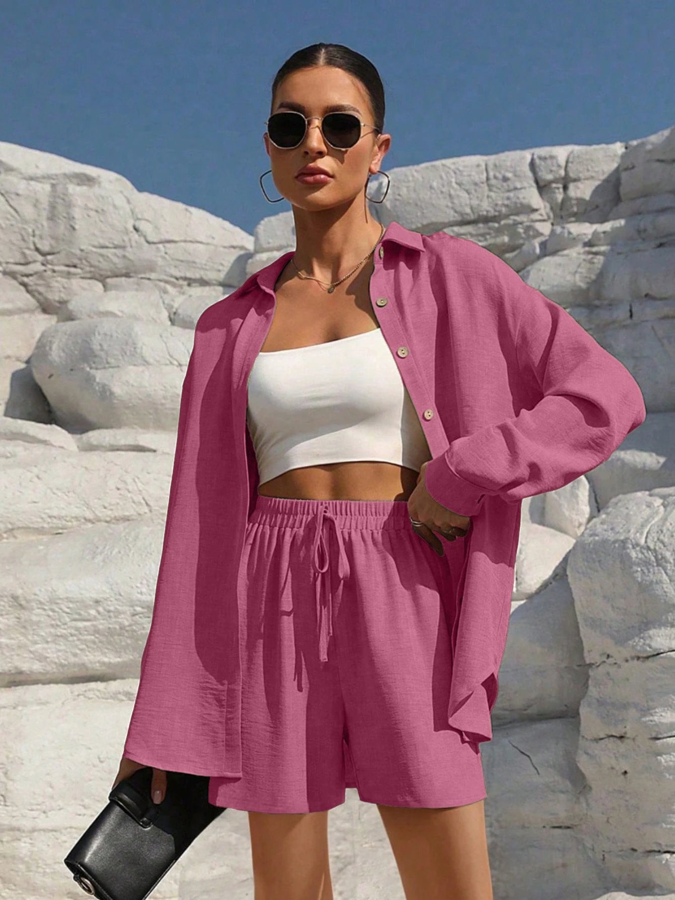 Tatting Cardigan With Shorts Fashion Casual Women's Suit by GJG Denim