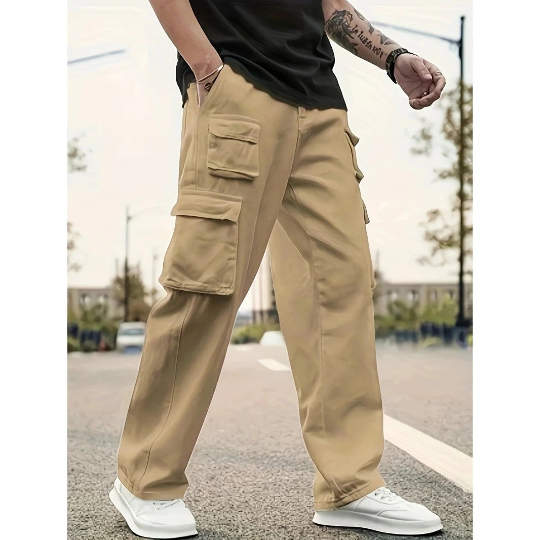 Men's Casual Cargo Pants Loose by GJG Denim