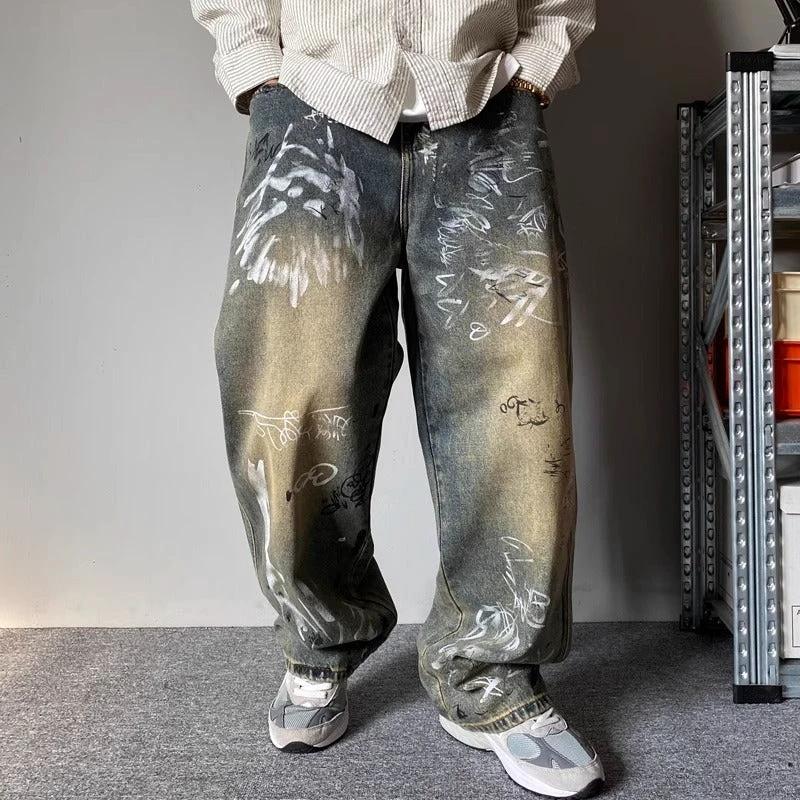 Men's Design Wide-Leg Jeans by GJG Denim