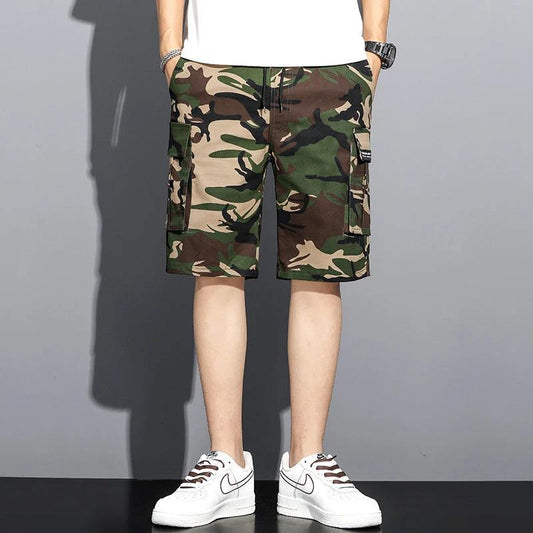 Summer Camouflage 5-point Workwear Shorts Men by GJG Denim