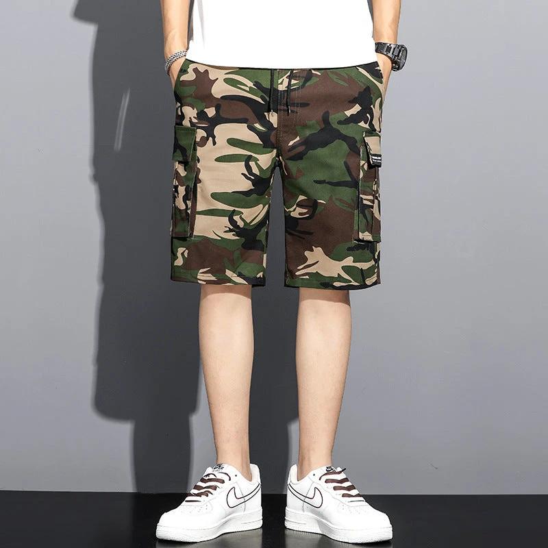 Summer Camouflage 5-point Workwear Shorts Men by GJG Denim