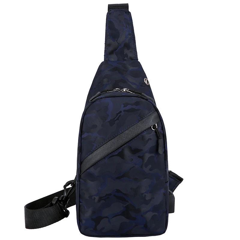 Men's Camouflage Chest Bags With Headphone Hole by GJG Denim