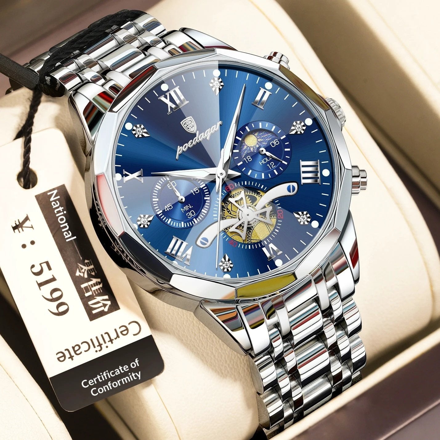 Waterproof Multifunctional Quartz Watch For Men by GJG Denim