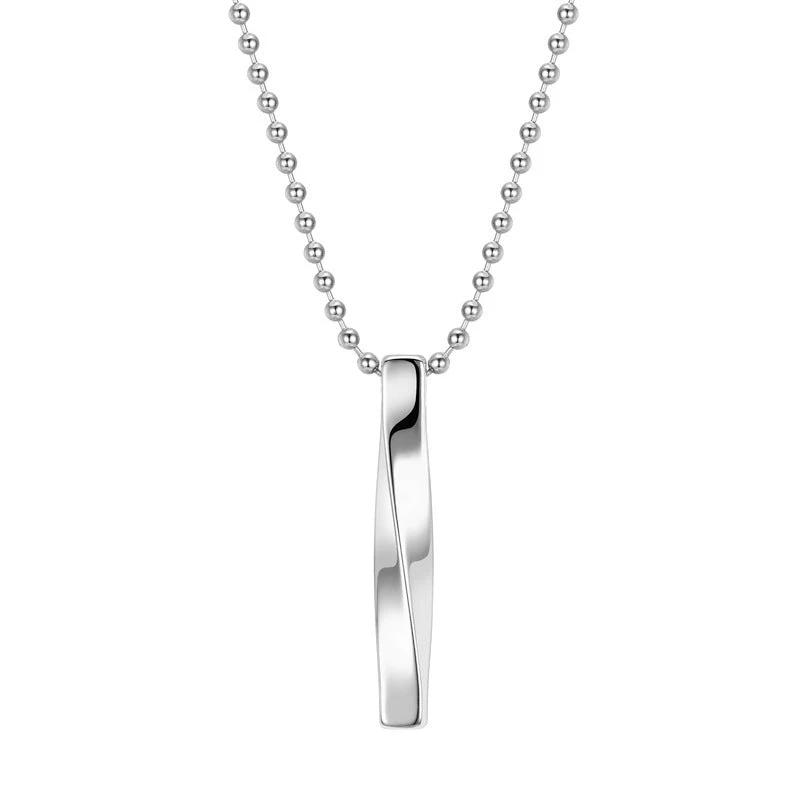 Titanium Steel Long Bar Shape Necklace For Men by GJG Denim
