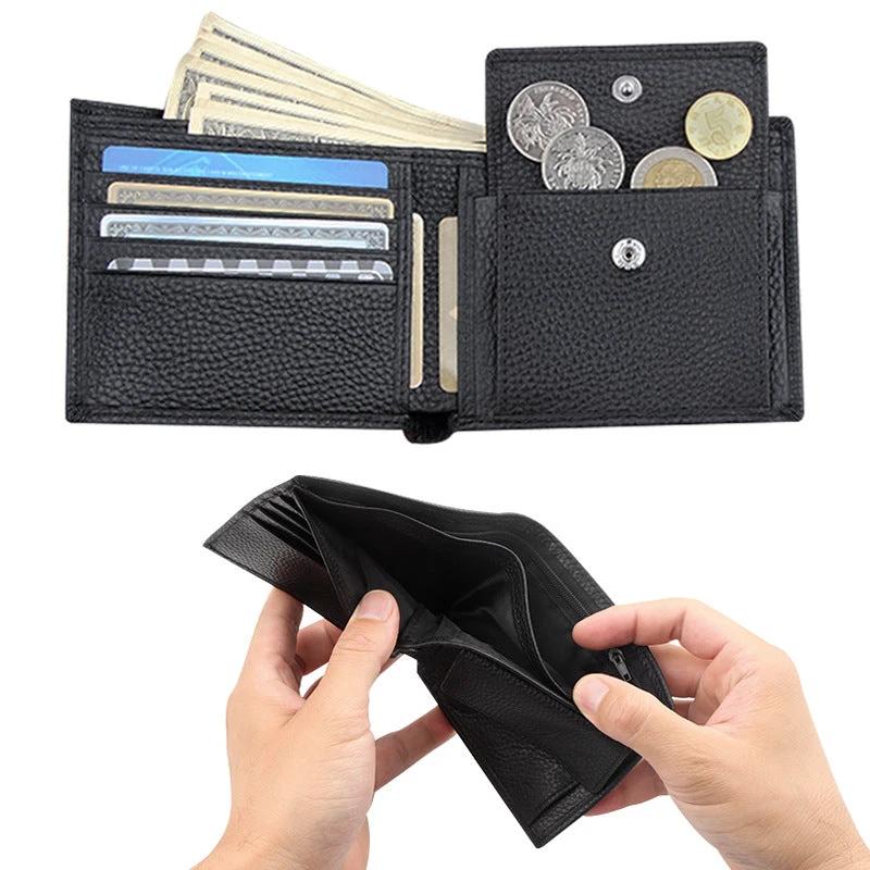 Men's Anti-Scanning RFID High-Capacity Credit Card Holder Made From First-Layer Cowhide Leather by GJG Denim