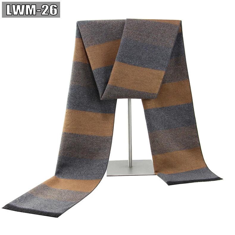 Men's Cashmere Autumn And Winter Business Plaid Scarf by GJG Denim