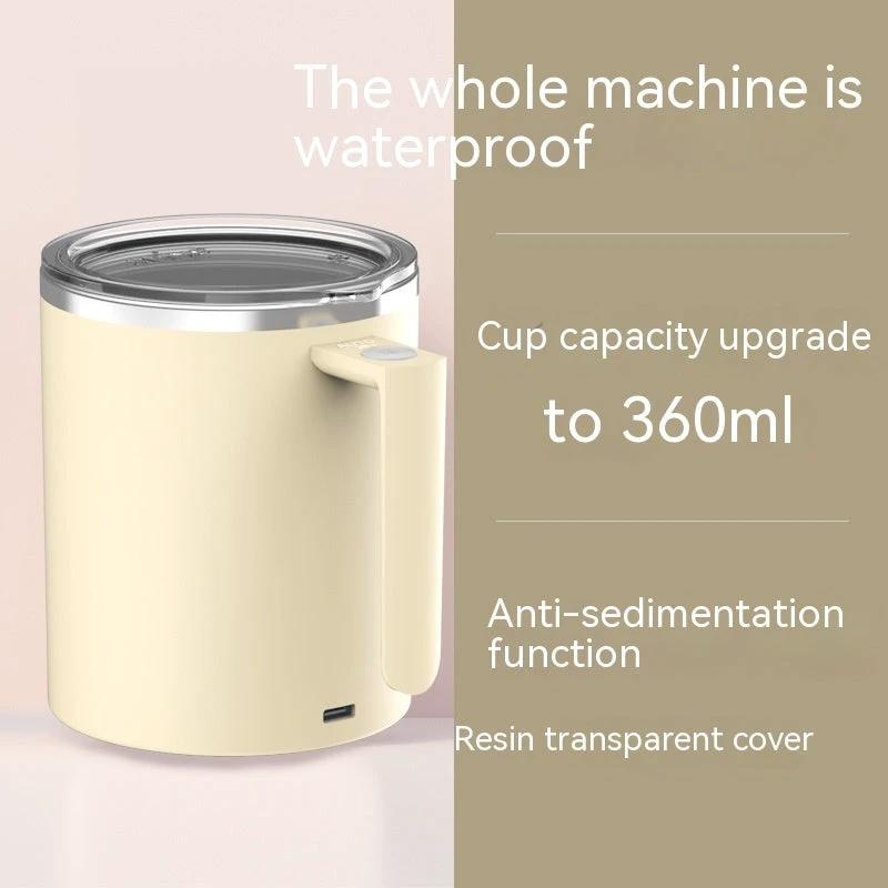 Portable Smart Magnetic Automatic Mixing Coffee Cup Rechargeable Rotating Home Office Travel Stirring Cup by GJG Denim