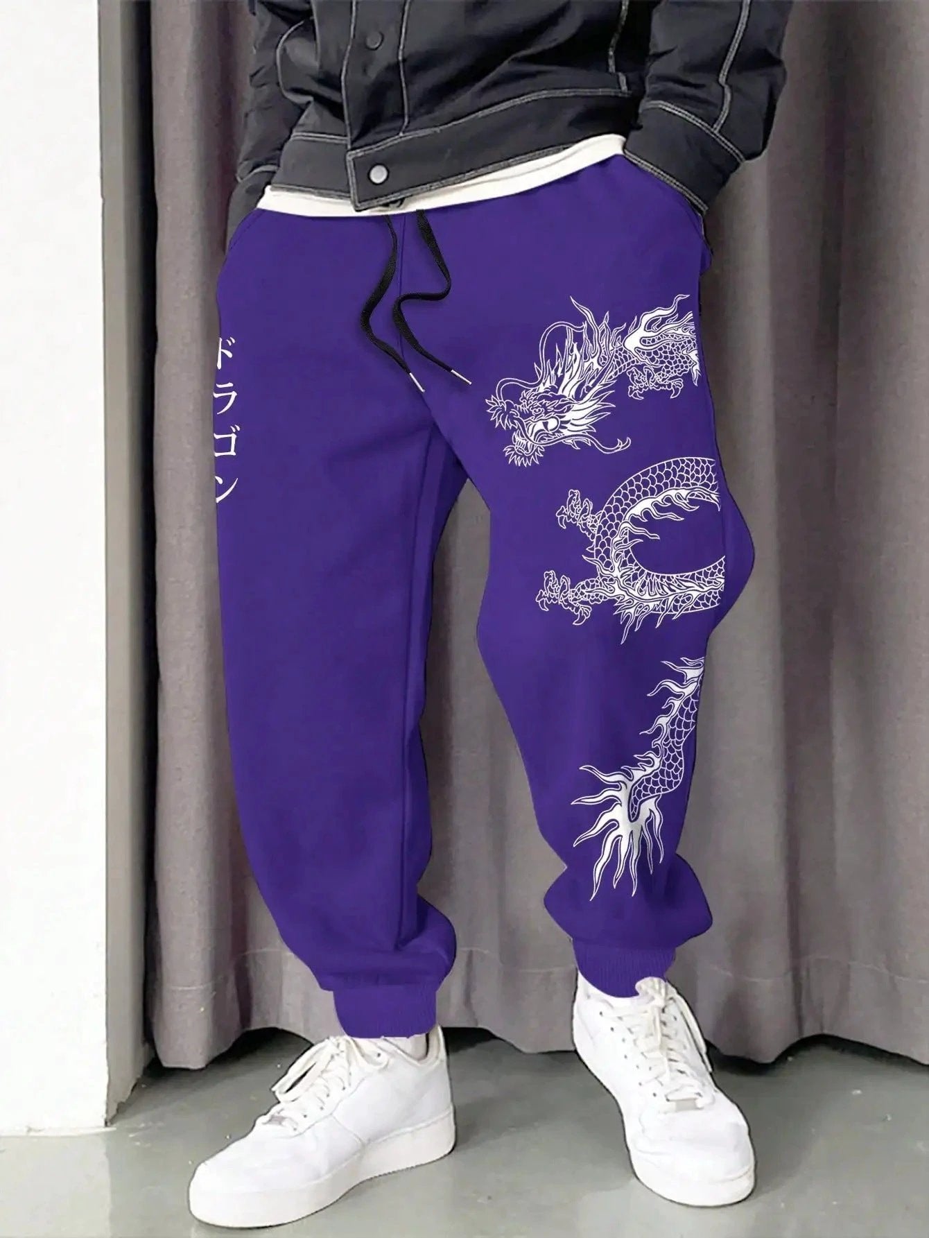 Men's Printed Loose Lace-up Sweatpants by GJG Denim