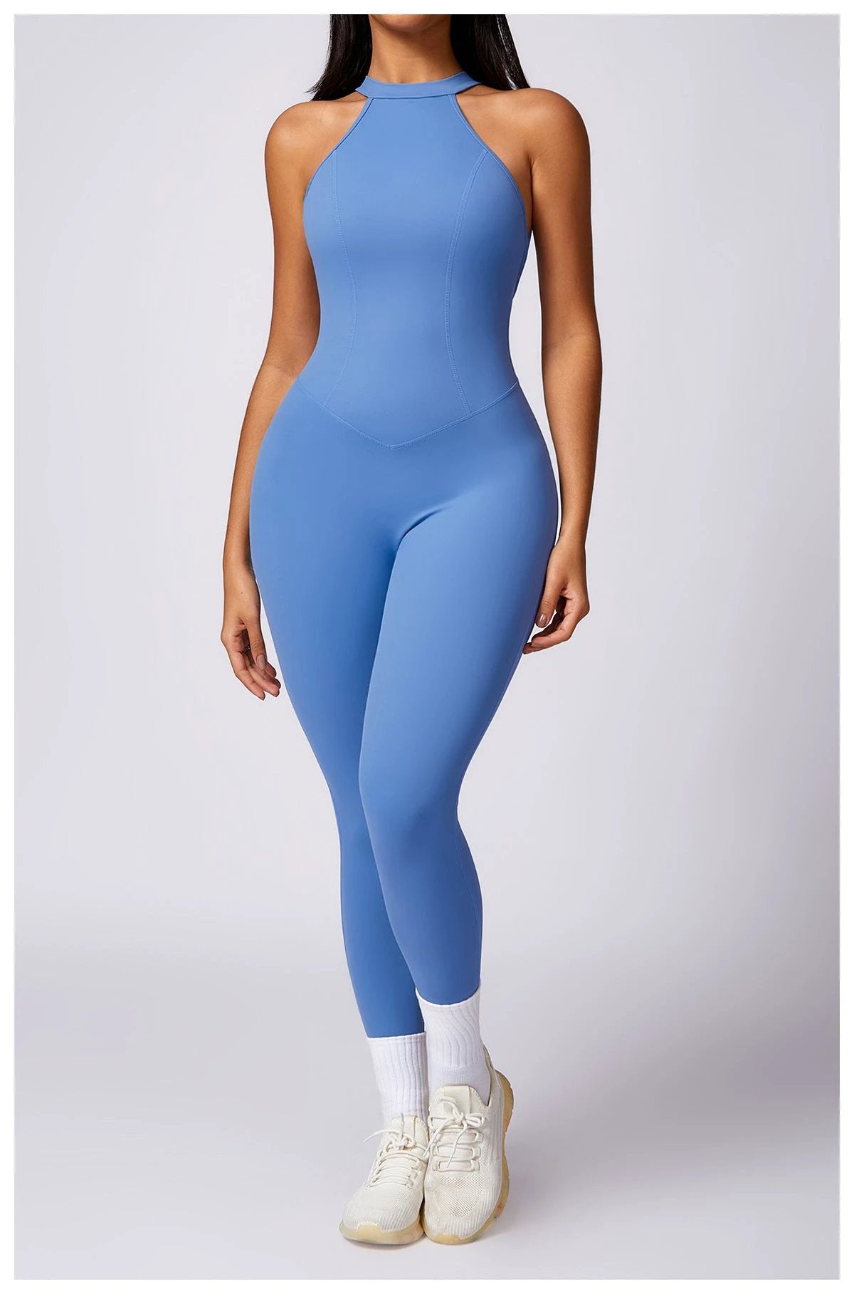 Beauty Back Yoga Jumpsuit Women's Outdoor Running Tight Sports Quick-drying Workout Clothes by GJG Denim