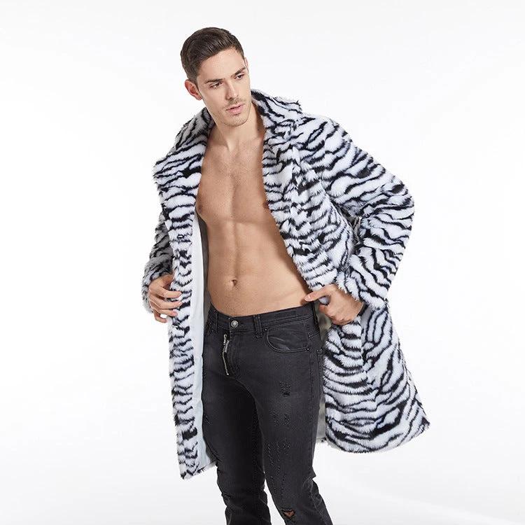 Men's Faux Fur Long-cut Coat by GJG Denim