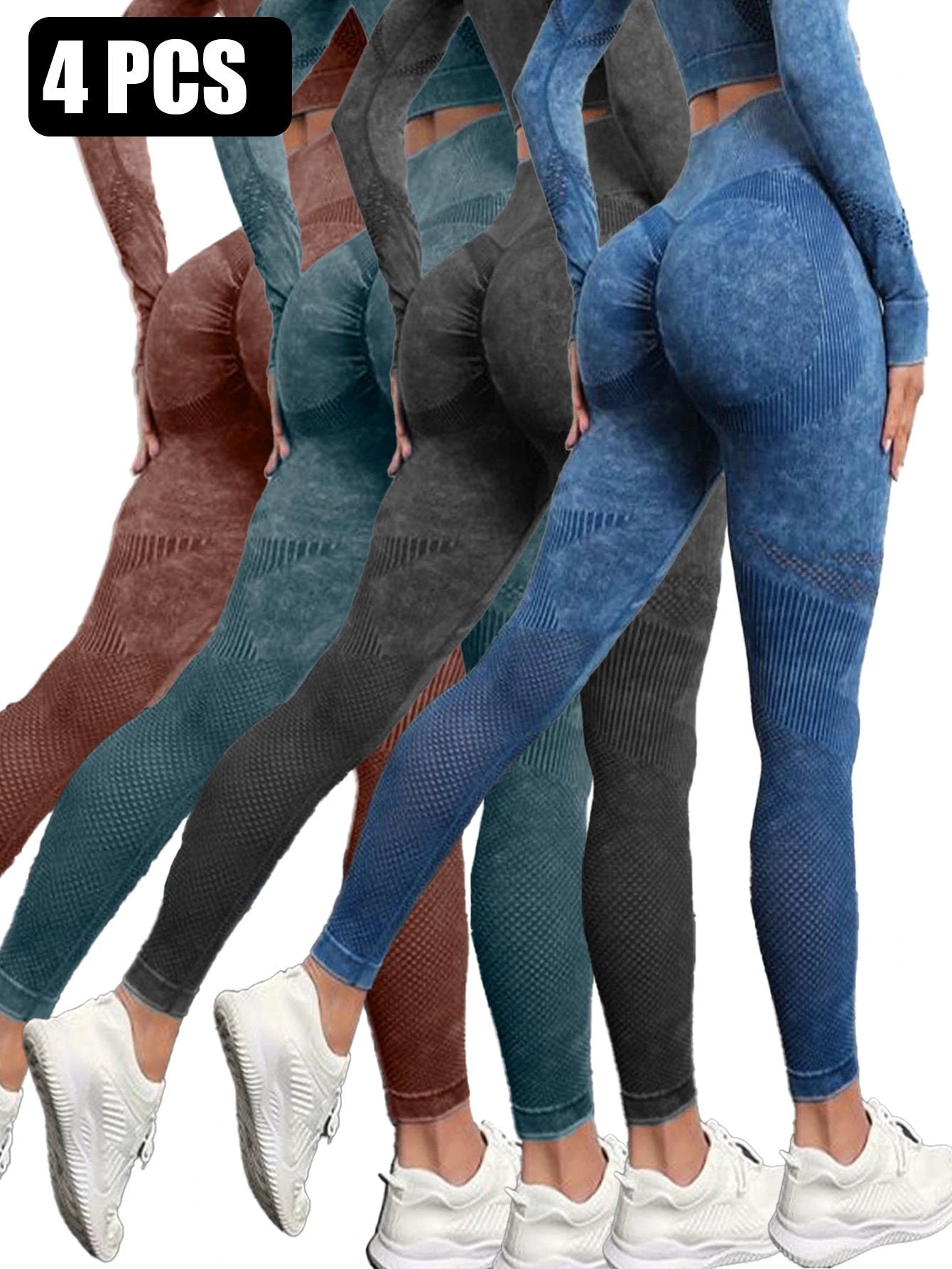 4PACK Active Yoga Pants Women's Yoga Pants by GJG Denim