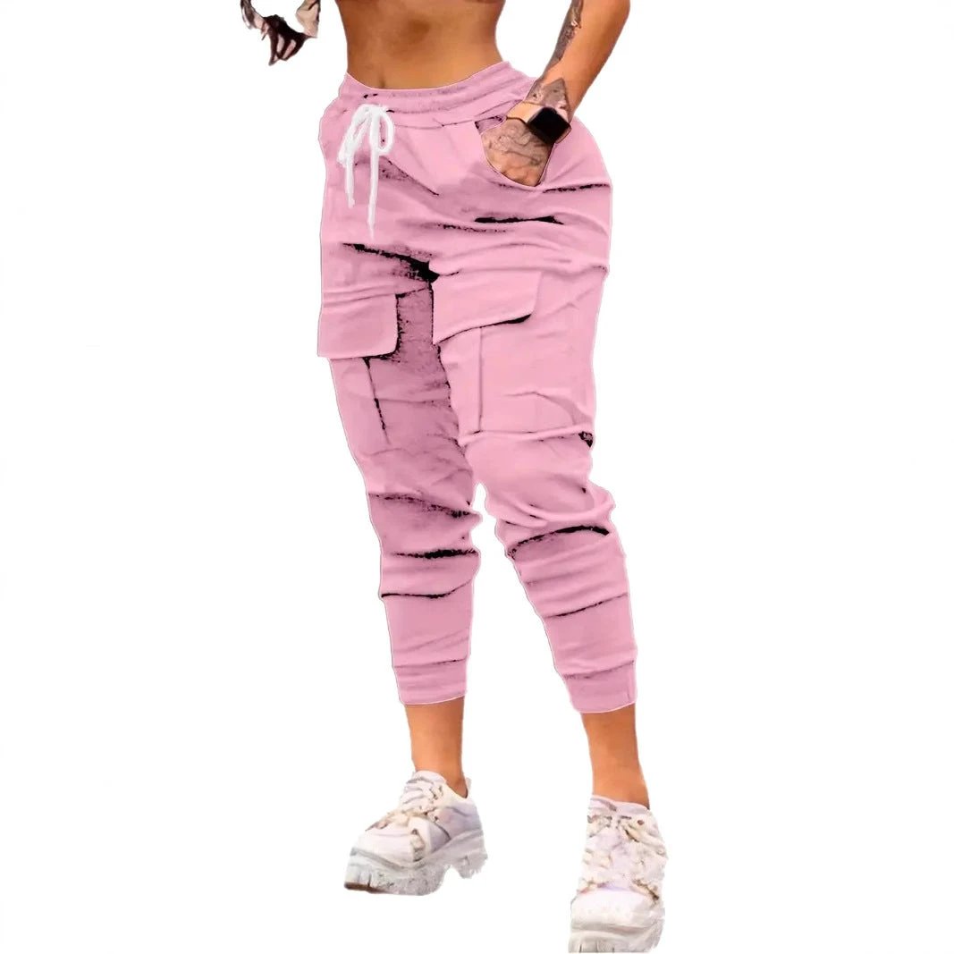 Plus Size Fashion Drawstring Bag Pocket Casual Working Pants by GJG Denim