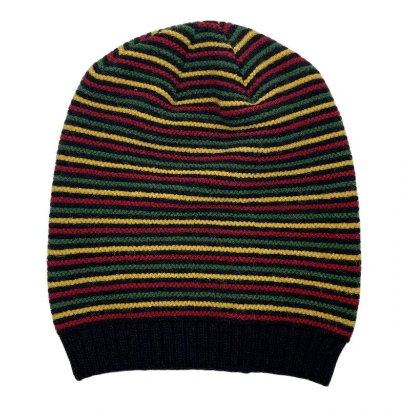 Men's Striped Knitted Warm Woolen Beanie by GJG Denim