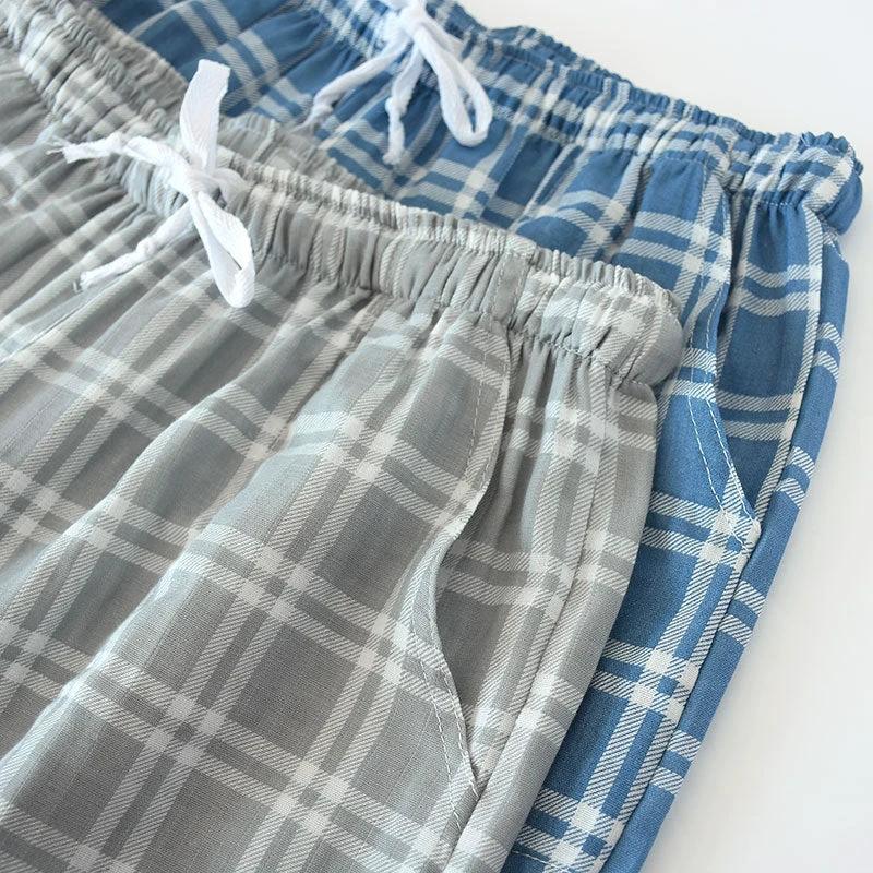 Cotton Cropped Pants Loose Casual Pajama Shorts Summer by GJG Denim
